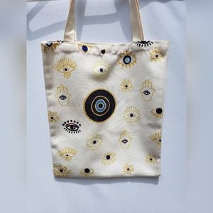 Princess Evil Eye Big Size Canvas Tote Bag New Without Tags